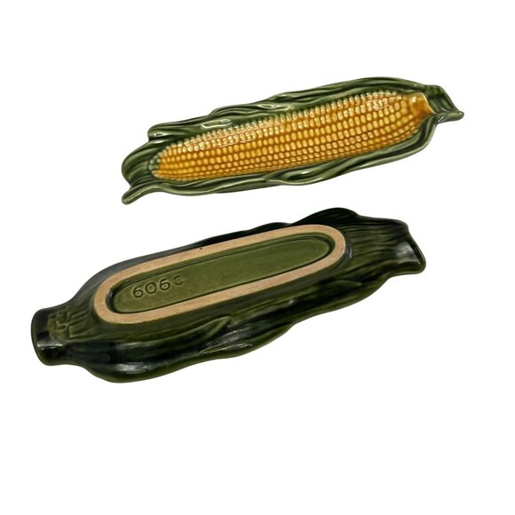 Vintage Corn-Shaped Ceramic Serving Dish Made In Portugal 8 1/2" - Picture 12 of 14
